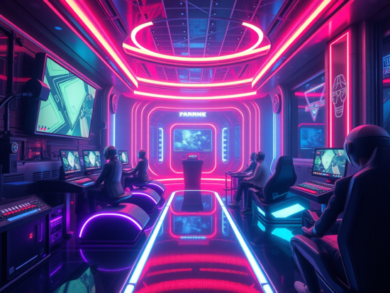 future-of-gaming a person playing game using virtual reality glasses